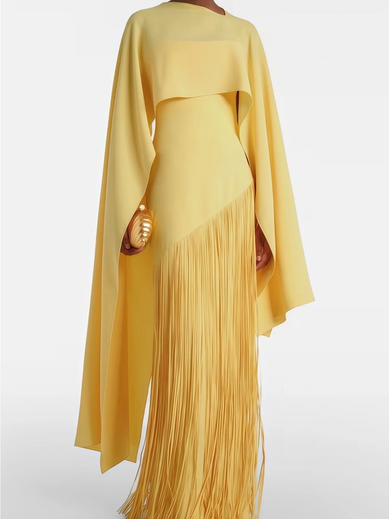 Miss Rosier Dresses & Skirts - Miss RosierYellow Fringe Cape Gown